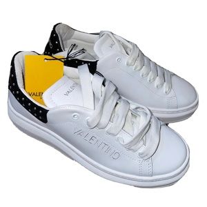 valentino fresia sparkling white black silver women’s shoes size 6.5 new